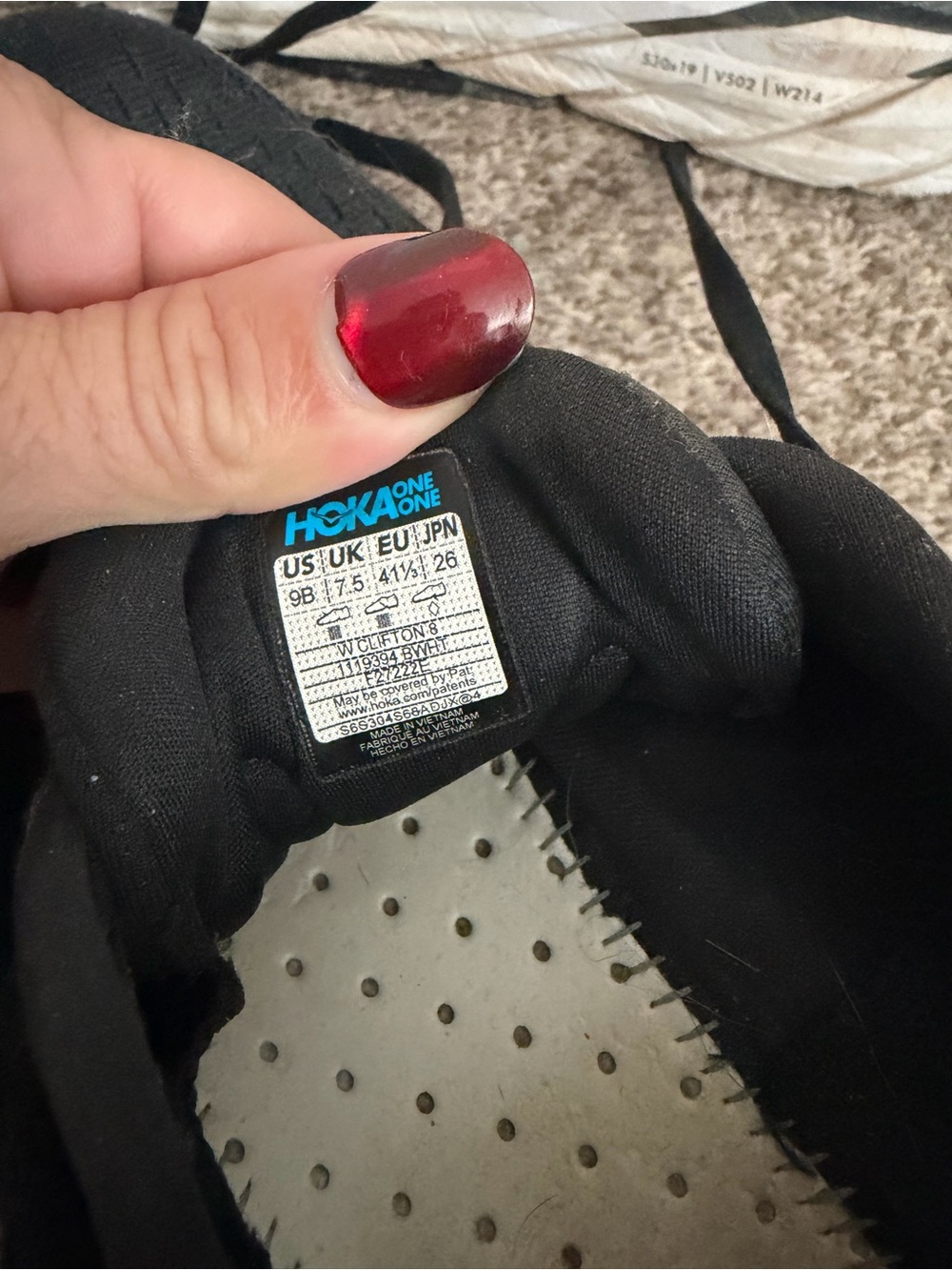 Hoka Women's Black and White Running Sneakers - Picture 5 of 5
